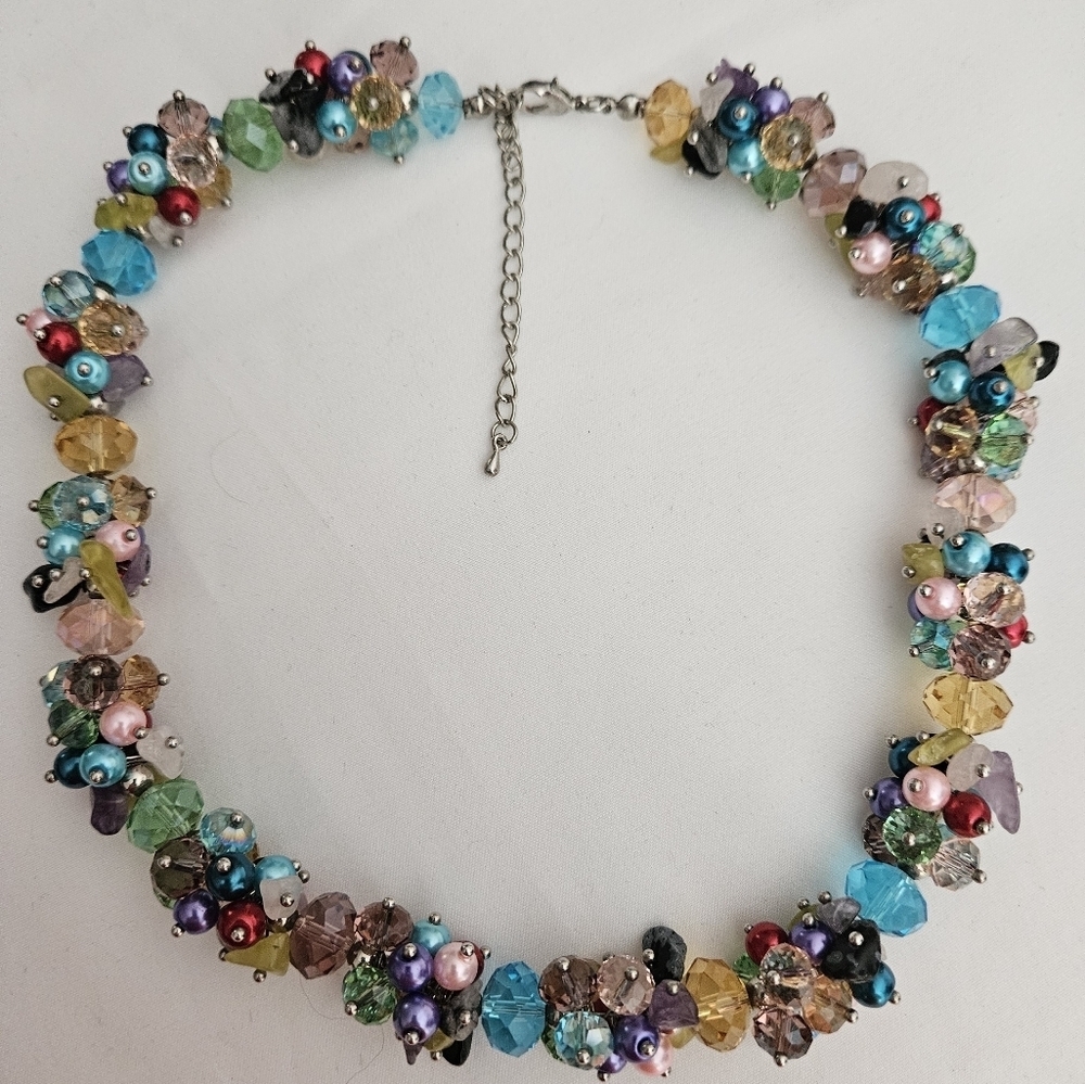 Woven Beaded Necklace Multicolor - Picture 6 of 11